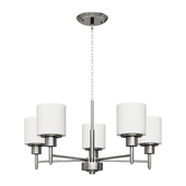 Chandelier Aubrey 5-Light Satin Nickel Chandelier with Frosted White Shades lamp