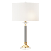 Brussels 27 in. White/Brass Ceramic/Metal LED Table Lamp