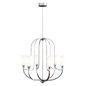 Chandelier Elina Collection 7-Light Polished Nickel Chandelier with Opal Glass lamp