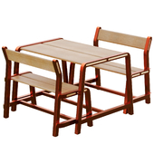 UPPERLIG Children's table with bench UPPERLIG