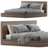 wooden double bed