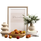 Decorative set with apples and poster