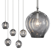 Small Bubble Pendant Satin Nickel and Gray Glass