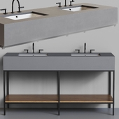 West Elm Streamline Concrete Double Bathroom Vanity