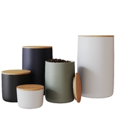 WEST ELM Kaloh Stoneware Kitchen Canisters