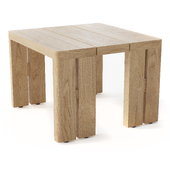 RH MATIRA TEAK SQUARE SIDE TABLE