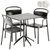 Muuto Linear Steel Armchair and Still Cafe Table Square