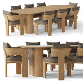 RH SOLARO TEAK RECTANGULAR DINING TABLE