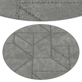 Soraya Gray Abstract Textured Round Rug Missamara