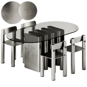 TAVOLO 2 Table by Pulpo and SILO Aluminum chair by Found