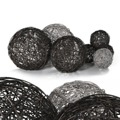 Decorative wicker balls for decorating the garden, terrace, interior