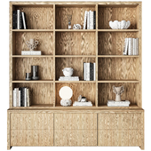 Bookcase 010-Bibliothèque danube chêne