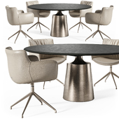 Cattelan Italia Yoda Argile table Rhonda chair