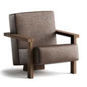BERBENA Leather easy chair with armrests