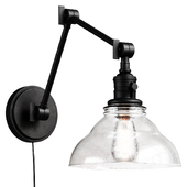 Vintage Glass Plug-In Articulating Sconce