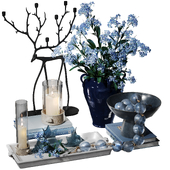 Pottery Barn Blue Decorative Set