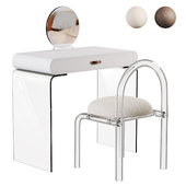 Oak Wood Vanity Set with Push-Pull