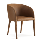 RH NICOLA BARRELBACK VEGAN LEATHER DINING ARMCHAIR