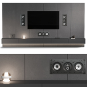 TV wall with speaker system FOCAL and decorative filling