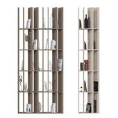 Double-sided shelving unit.