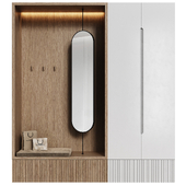 Hallway in a modern minimalist style 29 (hooks, shoe rack, mirror)