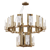 Carrara Marble Round 2-Tier Chandelier