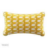 OM Pillow case with Twirl print in mustard color from the Cuts&Pieces collection 30x50 cm TKANO