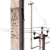 Power line support pole