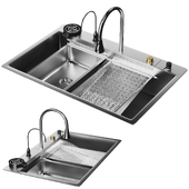 Waterfall Kitchen Sink Nano Stainless 001