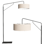 Arc floor lamp, iron metal and linen, Cinqua