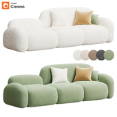 Wood Cushioned Lazy 3 Seater Sofa