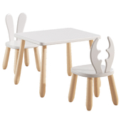 Natur White Wild wooden childrens set