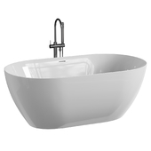 ZEAFIVE Freestanding Soaking Acrylic Bathtub