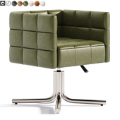 Matrice Green Leather Office Chair