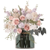 Elegant Floral Arrangement in Glass Vase