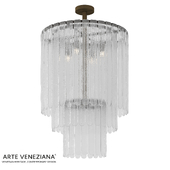 OM Levy Art Deco Chandelier by Arte Veneziana