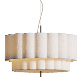 Folia  large scalloped natural linen pendant