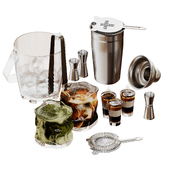 Decorative set with alcoholic cocktails