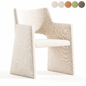 Foley Faux Mohair Gray Dining Armchair