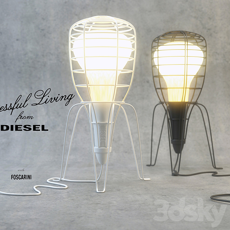Diesel Table Lamp Diesel / Cage Rocket - Table lamp - 3D model