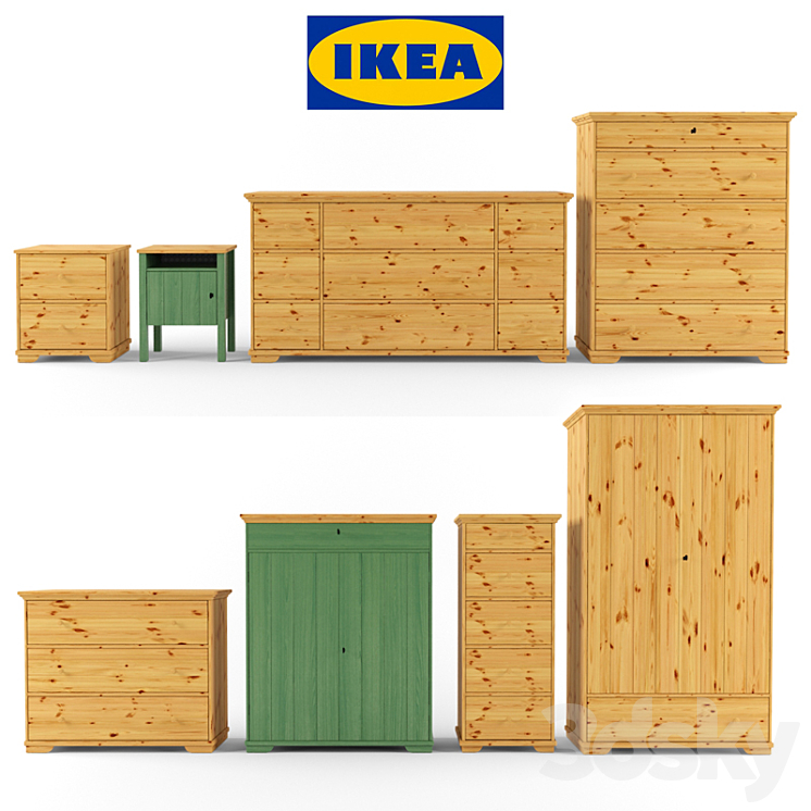 ikea hurdal series - Sideboard & Chest of drawer - 3D model
