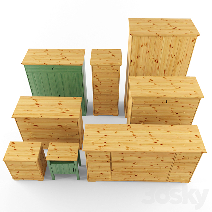 ikea hurdal series - Sideboard & Chest of drawer - 3D model
