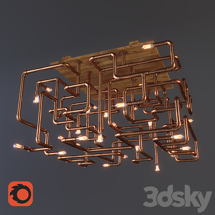 Copper pipe chandelier cheap