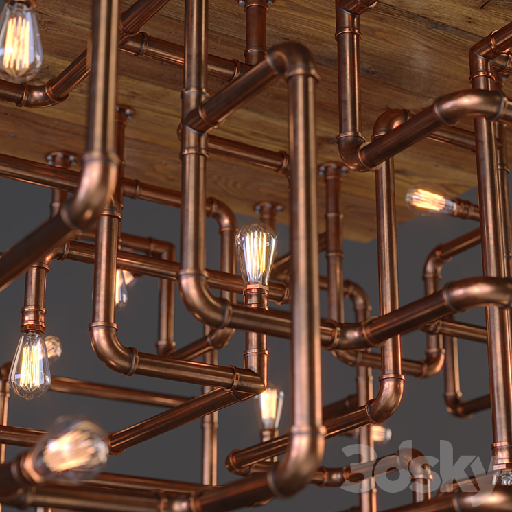 Copper pipe chandelier outlet