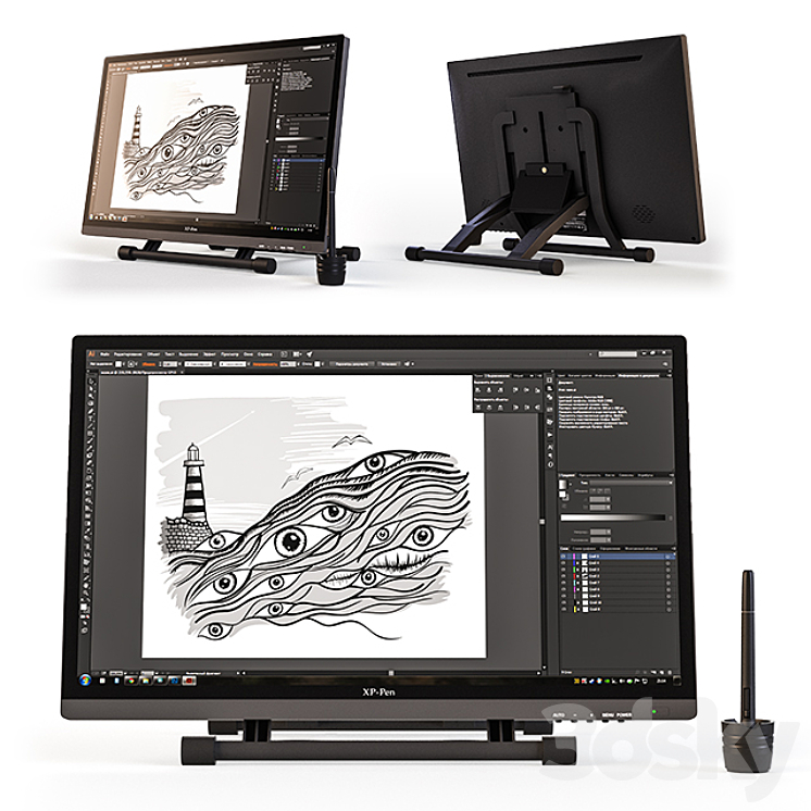 XP-Pen Artist 22HD Graphic Tablet - PC & other electronics - 3D model