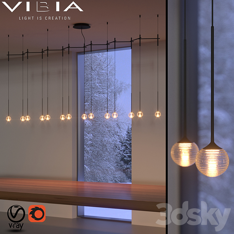Vibia Algorithm 0840 - Pendant light - 3D model