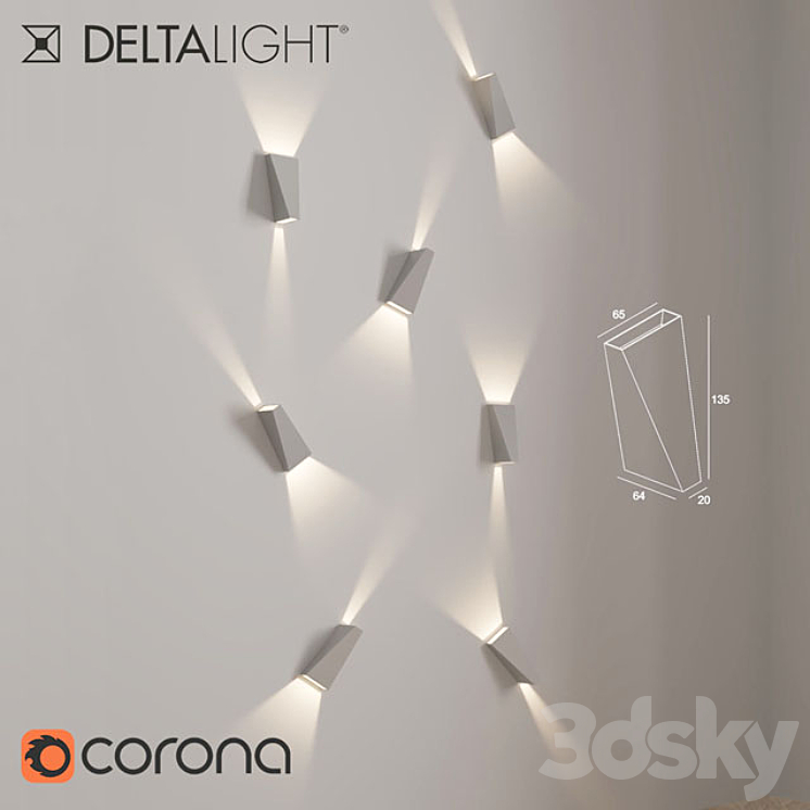 Delta Light Lamp - Wall light - 3D model