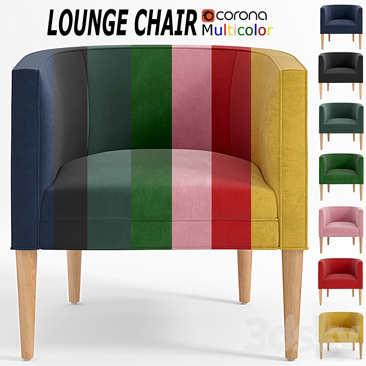 Chair Color Sample Lounge chair colors set - Arm chair - 3D model