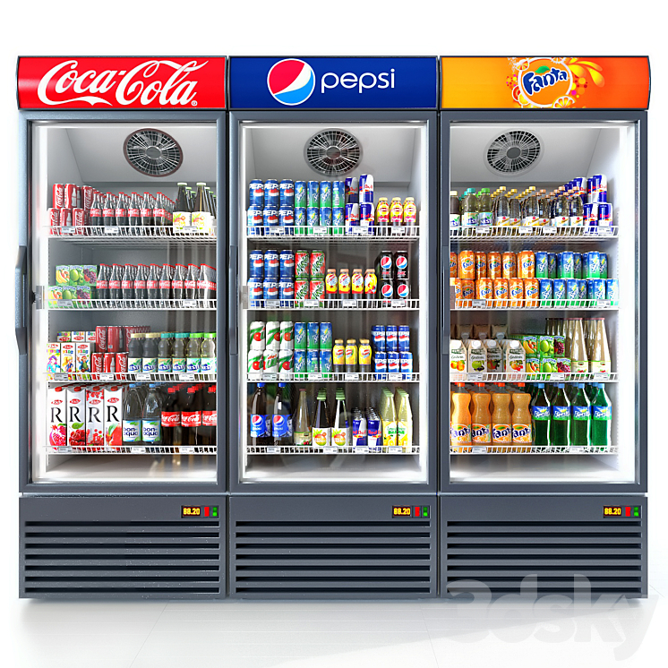 Coca Cola Pepsi Fridge For Free Refrigerator Coca-cola Shop 3D Model