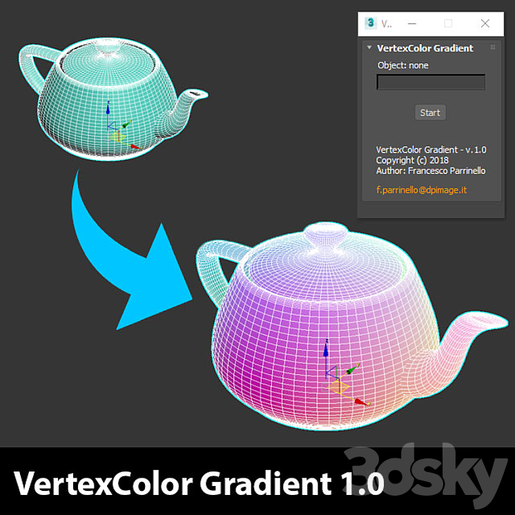 Gradient Script VertexColor Gradient - Scripts - 3D model